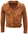 Infinity Leather Mens Goat Suede Leather Brando Biker Jacket-melbourne In Multi
