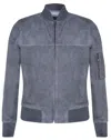 Infinity Leather Mens Goat Suede Ma-1 Bomber Jacket-auckland In Grey