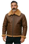 Infinity Leather Mens Grey B3 Ww2 Sheepskin Leather Flying Aviator Jacket-seshego In Multi