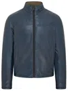 Infinity Leather Mens Hooded Reversible Bomber Leather Jacket - Raufoss In Multi