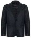 Infinity Leather Mens Jacket Leather Blazer Soft Italian Fitted Vintage Coat In Black