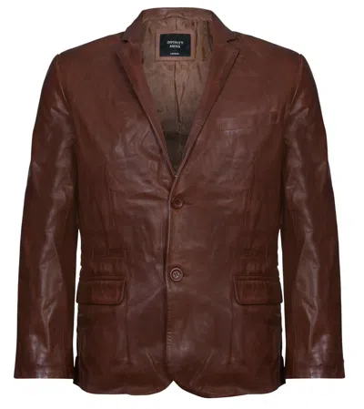Infinity Leather Mens Jacket Leather Blazer Soft Italian Fitted Vintage Coat In Brown