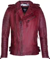 Infinity Leather Mens Leather Biker Quilted Brando Motorcycle Jacket In White