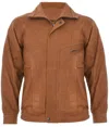 Infinity Leather Mens Leather Bluson Tailored Bomber Jacket In Multi