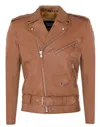 Infinity Leather Mens Leather Brando Biker Rock Motorcycle Hide Jacket In Multi