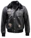 Infinity Leather Mens Leather Us Air Force Bomber Jacket-wellington In Black