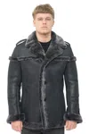 Infinity Leather Mens Merino Sheepskin Suede Jacket With Tie Belt-kingsbridge In Black