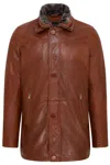 Infinity Leather Mens Mid-length Warm Leather Trench Coat - Varkaus In Multi