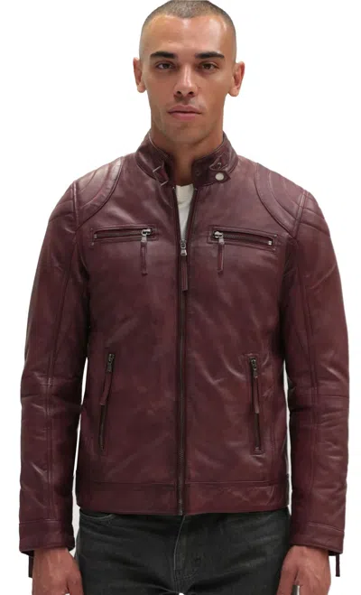 Infinity Leather Mens Moto Leather Biker Jacket-taiwan In White