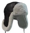 Infinity Leather Mens Navigator Raf Trapper Hat In White