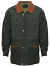 Infinity Leather Mens Nubuck Leather Parka Coat-winnipeg In Green