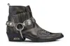 Infinity Leather Mens Olive Snakeskin Winklepicker Cowboy Leather Ankle Boots In Green