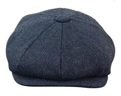 Infinity Leather Mens Peaky Blinders Tweed Gatsby Hat In Blue