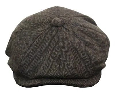 Infinity Leather Mens Peaky Blinders Tweed Gatsby Hat In Brown