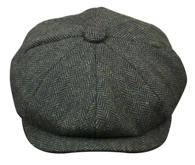 Infinity Leather Mens Peaky Blinders Tweed Gatsby Hat In Green