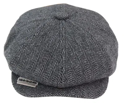 Infinity Leather Mens Peaky Blinders Tweed Hat With Razor Blade In Gray