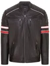 Infinity Leather Mens Quilted Leather Biker Racing Jacket- Brevik In Black
