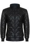 Infinity Leather Mens Quilted Leather Bomber Jacket - Taunton In Black