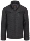 Infinity Leather Mens Quilted Puffer Leather Bomber Jacket - Torpoint In Black