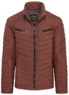 Infinity Leather Mens Quilted Puffer Leather Bomber Jacket - Torpoint In Multi