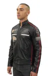 Infinity Leather Mens Racing Leather Biker Jacket-portland In Black