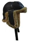Infinity Leather Mens Raf Aviator Sheepskin B-55 Trapper Hat In Multi