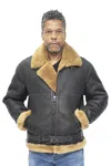 Infinity Leather Mens Raf Sheepskin Leather Aviator Jacket-colchester In Multi