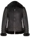 Infinity Leather Mens Retro Biker Sheepskin Jacket-avignon In Black