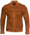 Infinity Leather Mens Retro Classic Suede Leather Biker Jacket In Multi