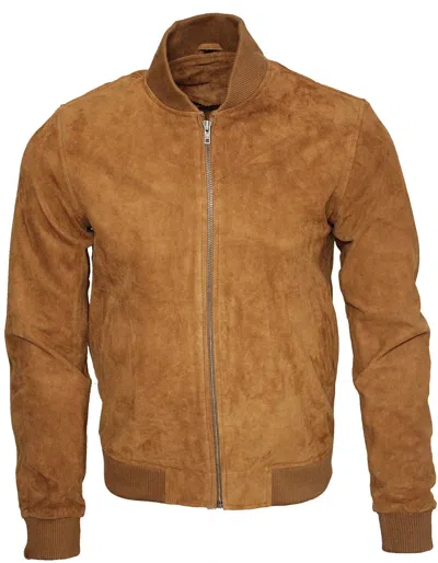 Infinity Leather Mens Retro Goat Suede Varsity Leather Bomber Jacket-athens In Multi