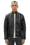 Infinity Leather Mens Retro Leather Biker Jacket-amsterdam In Black