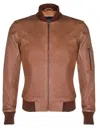 Infinity Leather Mens Retro Ma-1 Leather Bomber Jacket-arlington In Multi