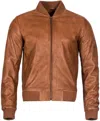 Infinity Leather Mens Retro Varsity Leather Bomber Jacket-pretoria In Multi