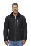 Infinity Leather Mens Sheepskin Biker Bomber Jacket-hungerford In Black