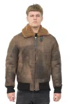 Infinity Leather Mens Antique Sheepskin Bomber Jacket-hounslow In Brown