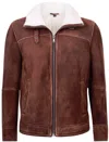 Infinity Leather Mens Sheepskin Leather Harrington Bomber Jacket-luanda In Multi