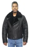 Infinity Leather Mens Sheepskin Leather Ww2 Bomber Jacket-haverhill In Black