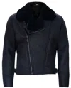 Infinity Leather Mens Sheepskin Leather Ww2 Bomber Jacket-tucson In Black