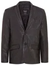 Infinity Leather Mens Slim Leather Italian Blazer Jacket-somero In Black