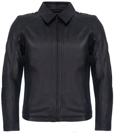 Infinity Leather Mens Smart Classic Harrington Leather Jacket-new York In Black