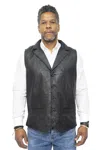 Infinity Leather Mens Smart Classic Leather Waistcoat-bristol In Grey