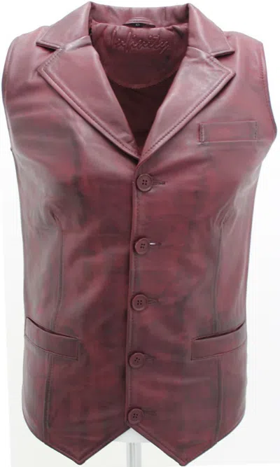 Infinity Leather Mens Smart Classic Leather Waistcoat-bristol In White