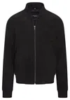 Infinity Leather Mens Soft Goat Suede Ma-1 Varsity Bomber Jacket - Dalian In Black