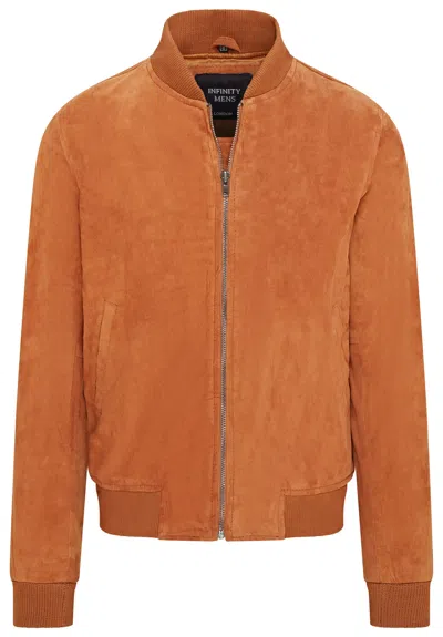 Infinity Leather Mens Soft Goat Suede Ma-1 Varsity Bomber Jacket - Dalian In Multi