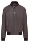 Infinity Leather Mens Soft Leather Ma-1 Varsity Bomber Jacket In Brown