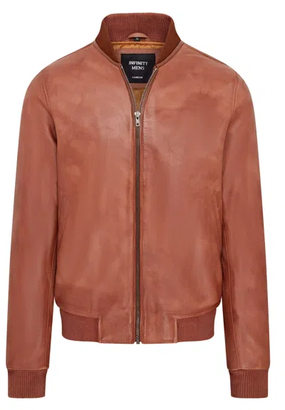 Infinity Leather Mens Soft Leather Ma-1 Varsity Bomber Jacket In Multi