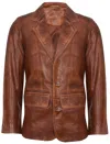 Infinity Leather Mens Tan Leather Blazer Jacket-santiago In Multi