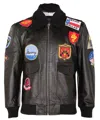 Infinity Leather Mens Topgun A2 Leather Bomber Jacket-san Diego In Black
