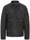Infinity Leather Mens Vintage Black Leather Safari Jacket - Fagernes In Black
