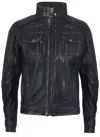 Infinity Leather Mens Vintage Leather Biker Distressed Motorcycle Jacket In Black